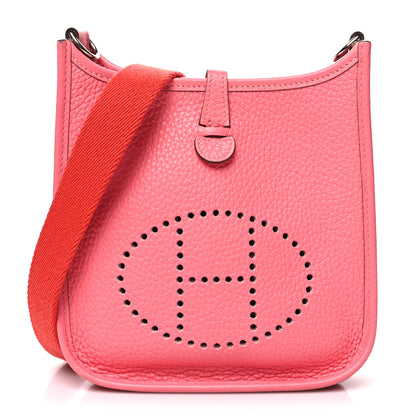 Hermes Taurillon Clemence Amazone Evelyne TPM Rose Azalee Rouge Pivoine 1 of 14