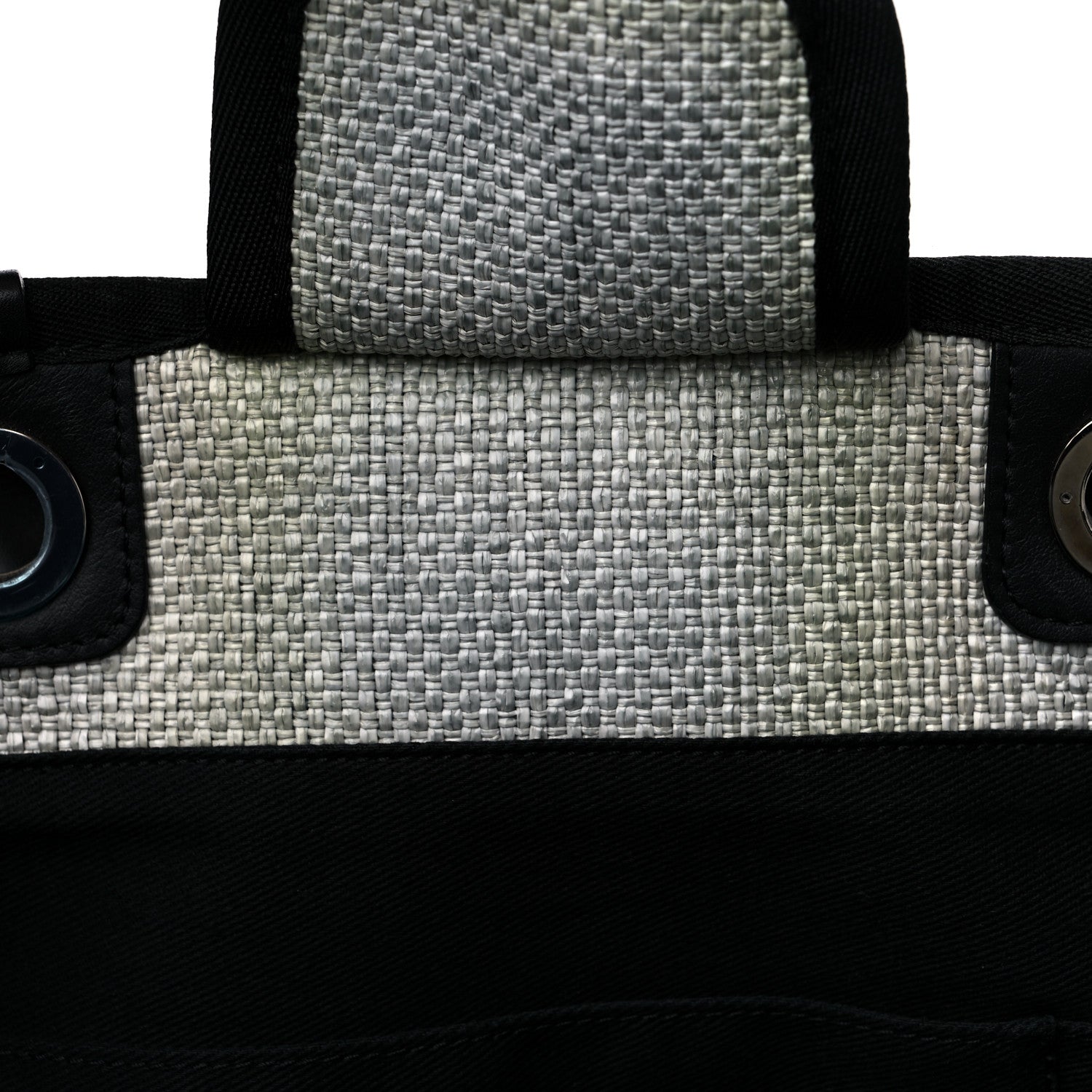 Chanel Woven Straw Raffia Medium Deauville Tote Grey 14 of 19