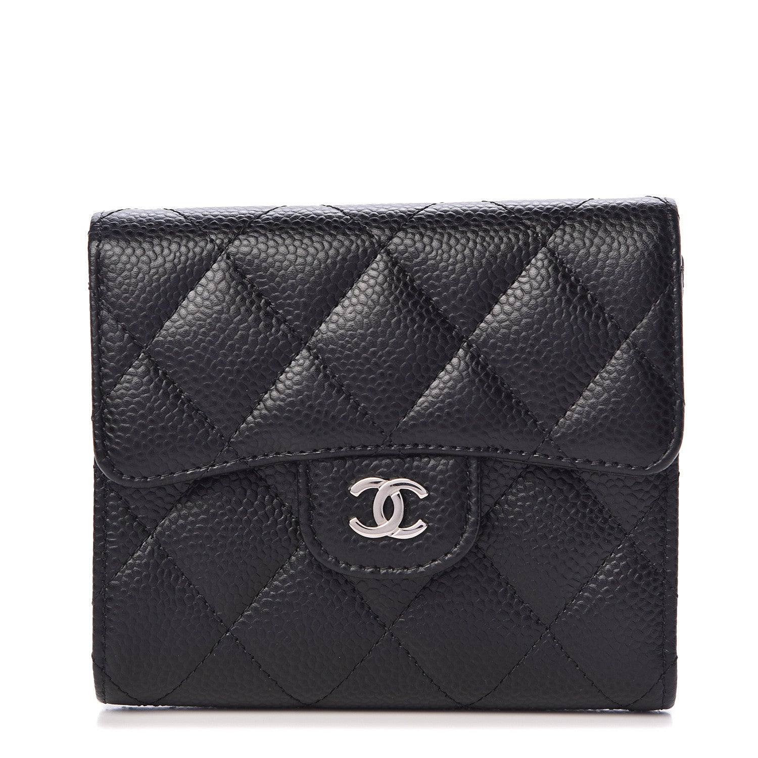 Chanel Caviar Quilted Compact Flap Wallet Black 1 of 9