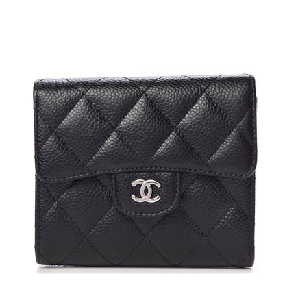 Chanel Caviar Quilted Compact Flap Wallet Black 1 of 9