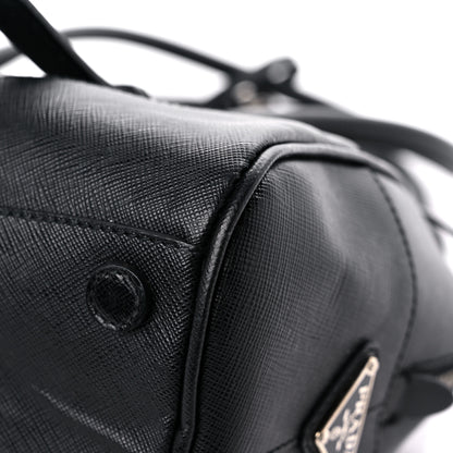 Prada Saffiano Pushlock Satchel Black 7 of 16