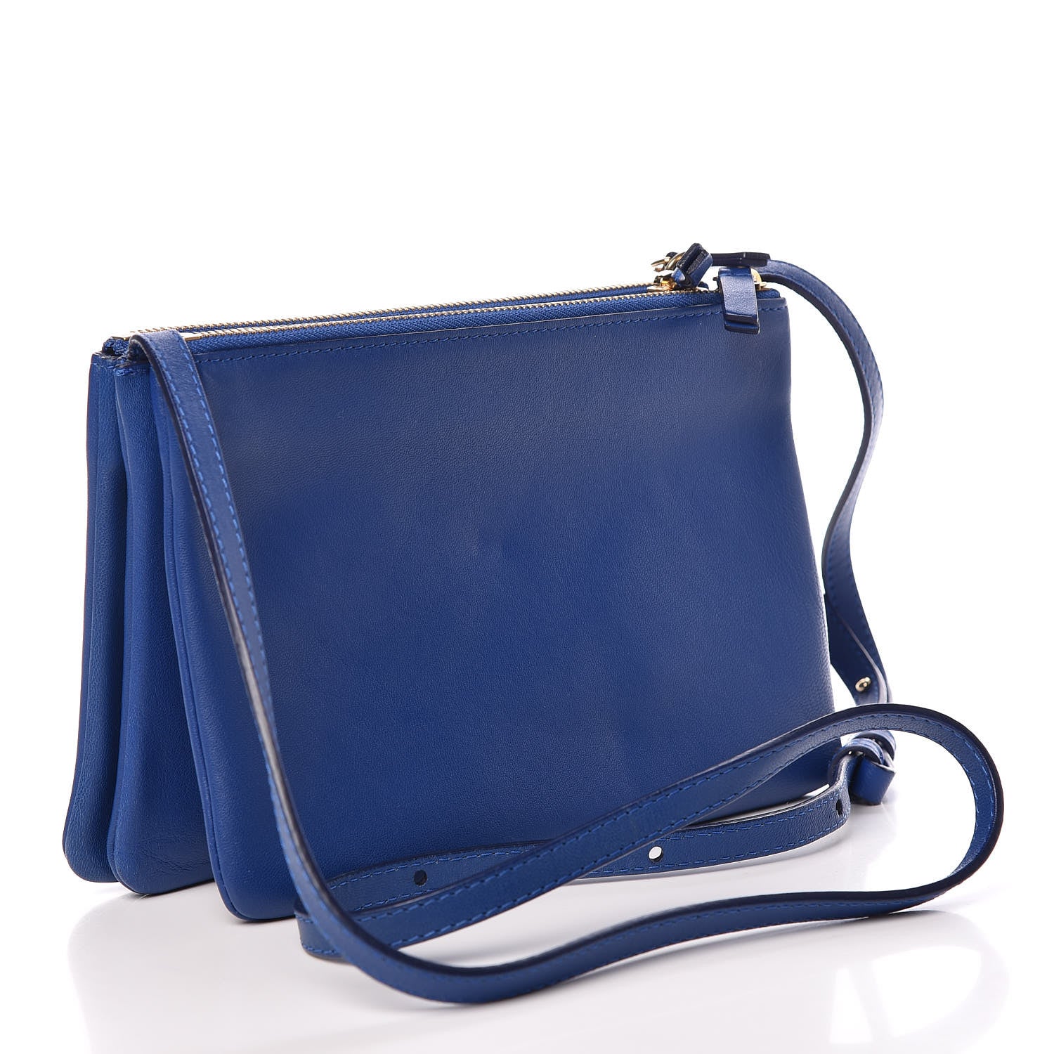 Celine Lambskin Small Trio Crossbody Bag Violet Blue 3 of 10