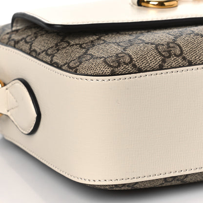Gucci GG Supreme Monogram Small Horsebit 1955 Shoulder Bag Beige Mystic White 8 of 9