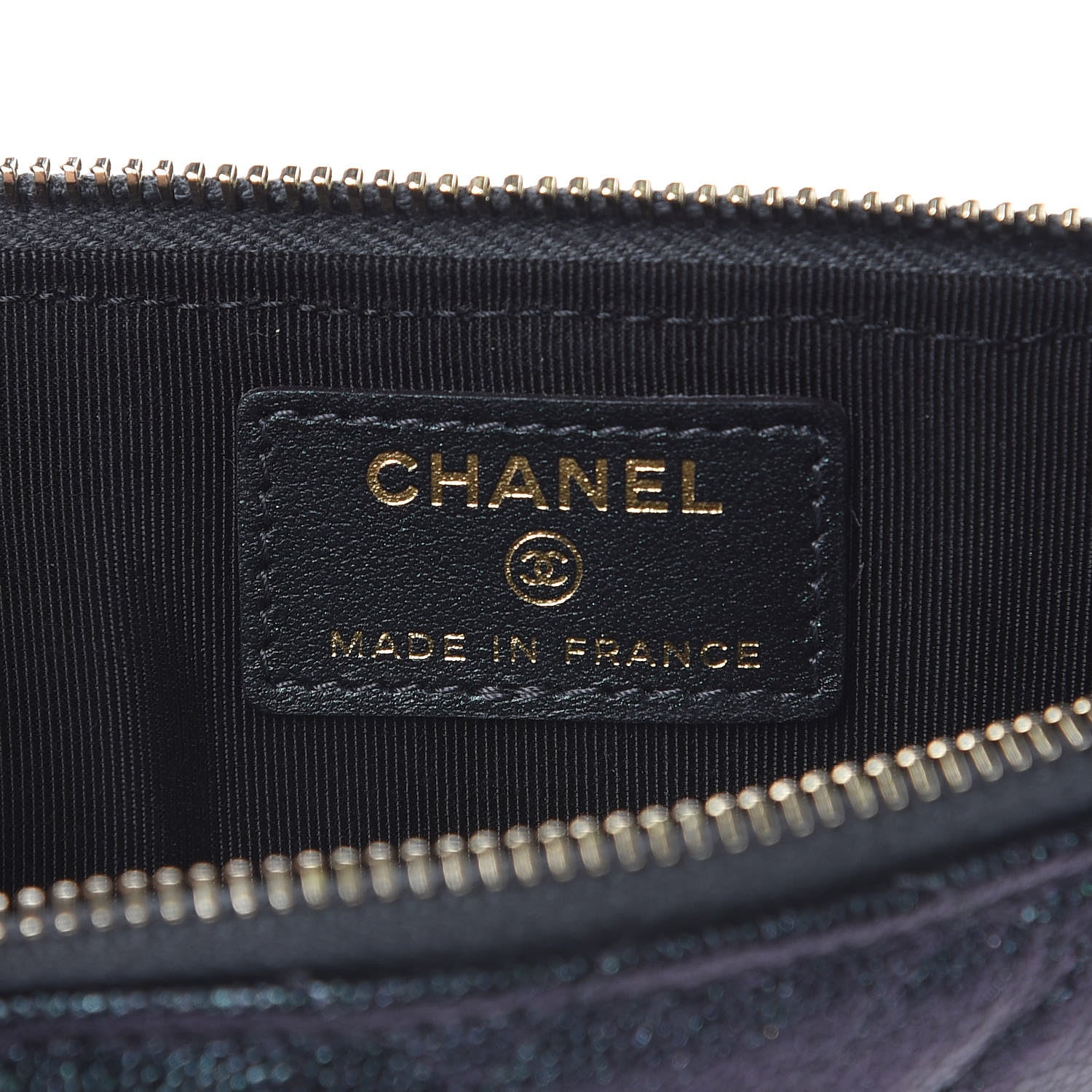 Chanel Iridescent Caviar Quilted Classic Flat Wallet Pouch Black 6 of 7