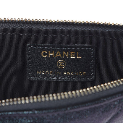 Chanel Iridescent Caviar Quilted Classic Flat Wallet Pouch Black 6 of 7