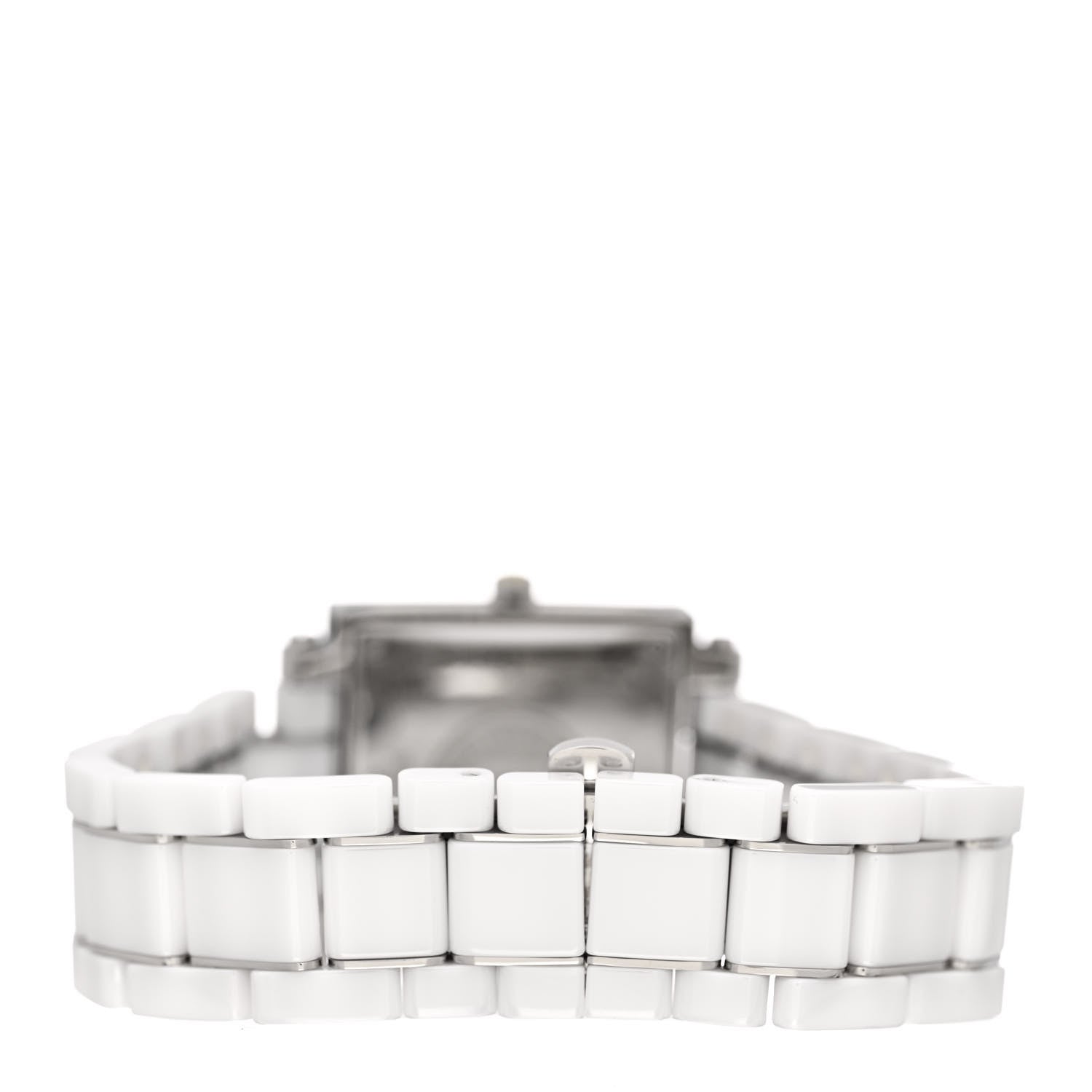 Fendi Stainless Steel Ceramic 30mm Quadro Quartz Watch White 3 of 5
