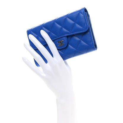 Chanel Caviar Quilted Medium Flap Wallet Blue 2 of 7
