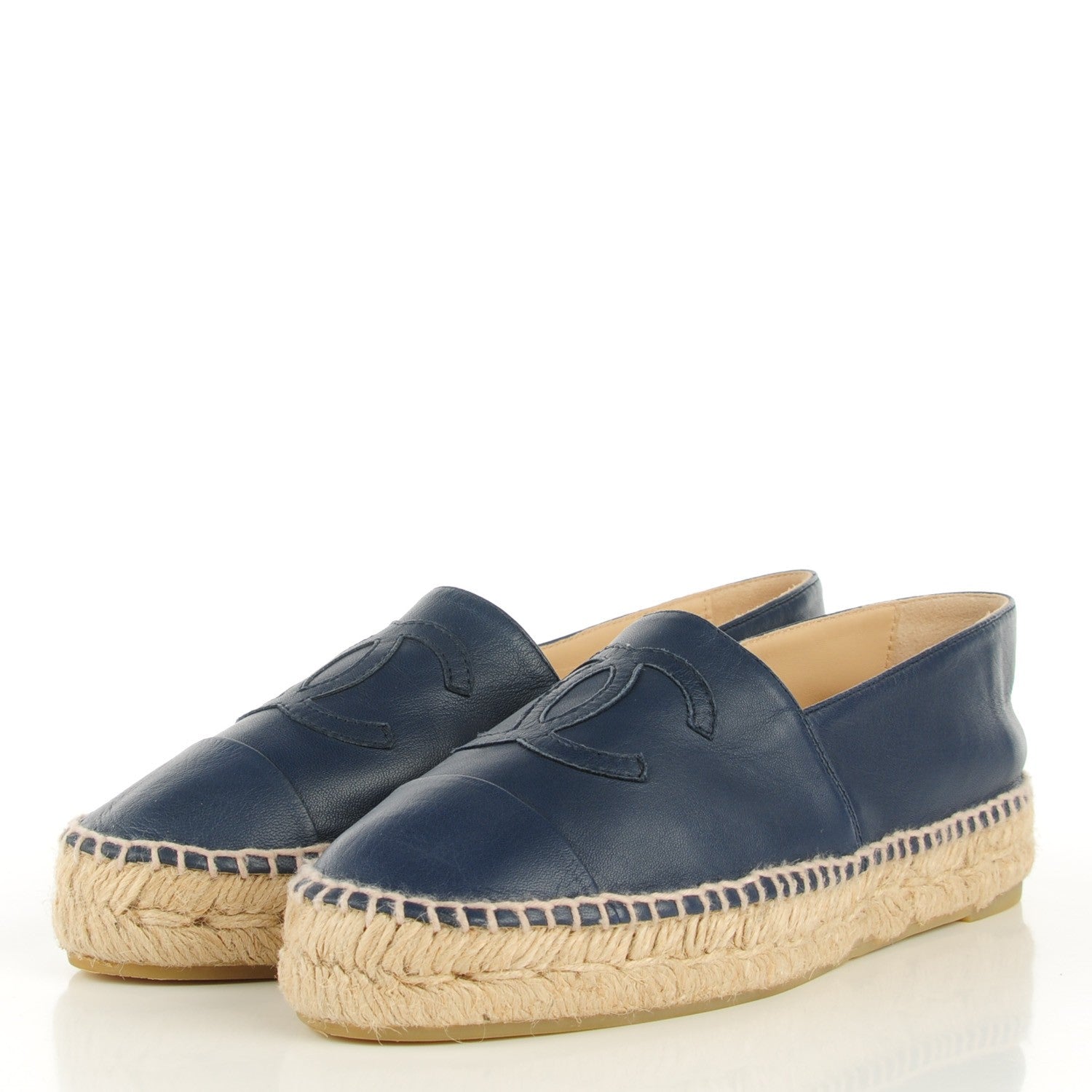 Chanel Lambskin Espadrilles 37 Dark Navy 5 of 11