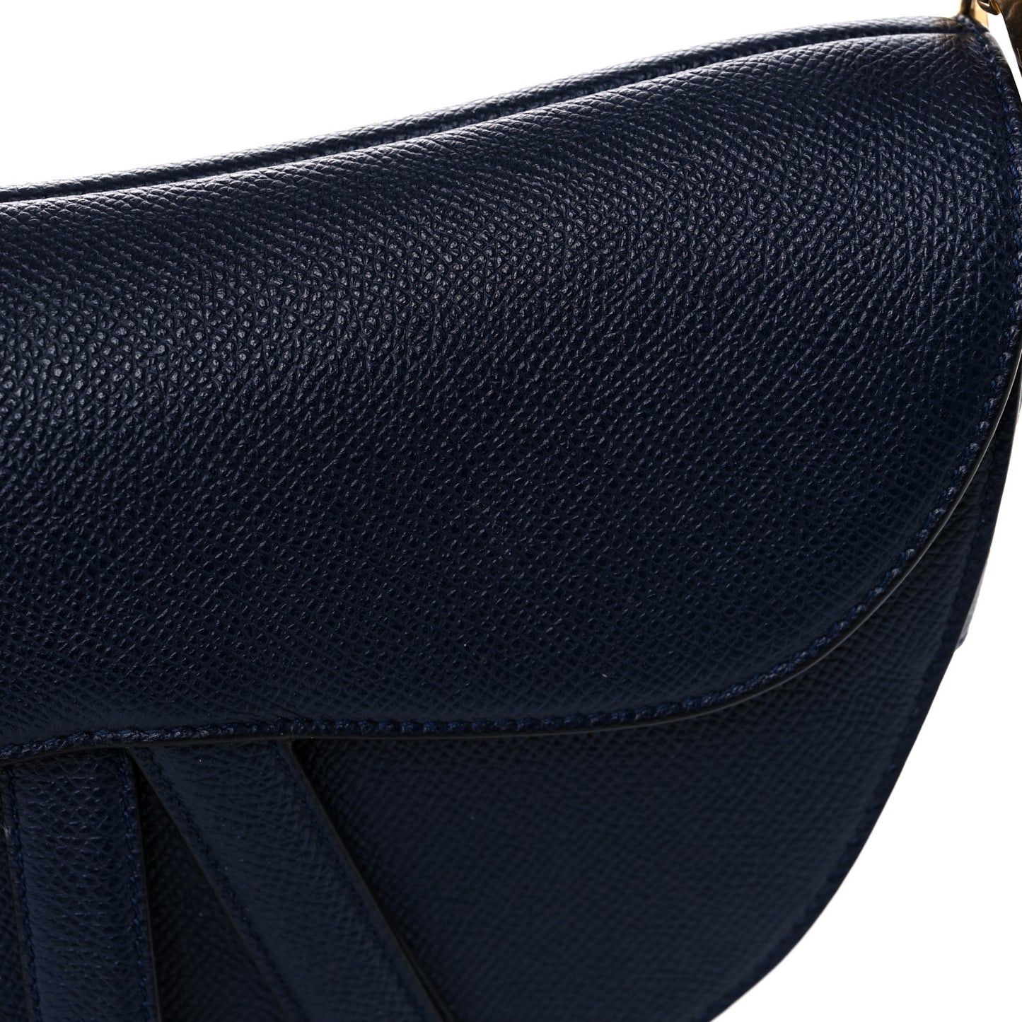 Grained Calfskin Saddle Bag Navy