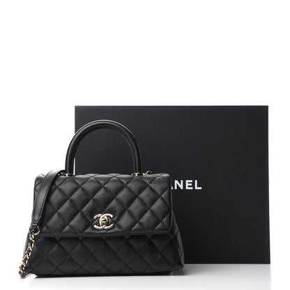 Chanel Caviar Lizard Embossed Quilted Mini Coco Handle Flap Black 11 of 11