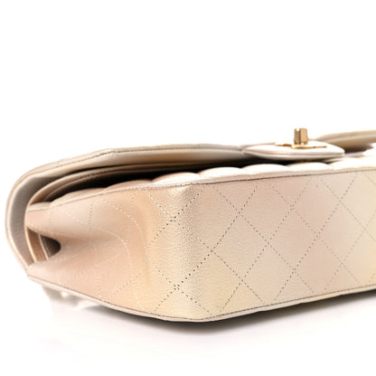 Chanel Metallic Goatskin Quilted Ombre Medium Double Flap Gold 5 of 10