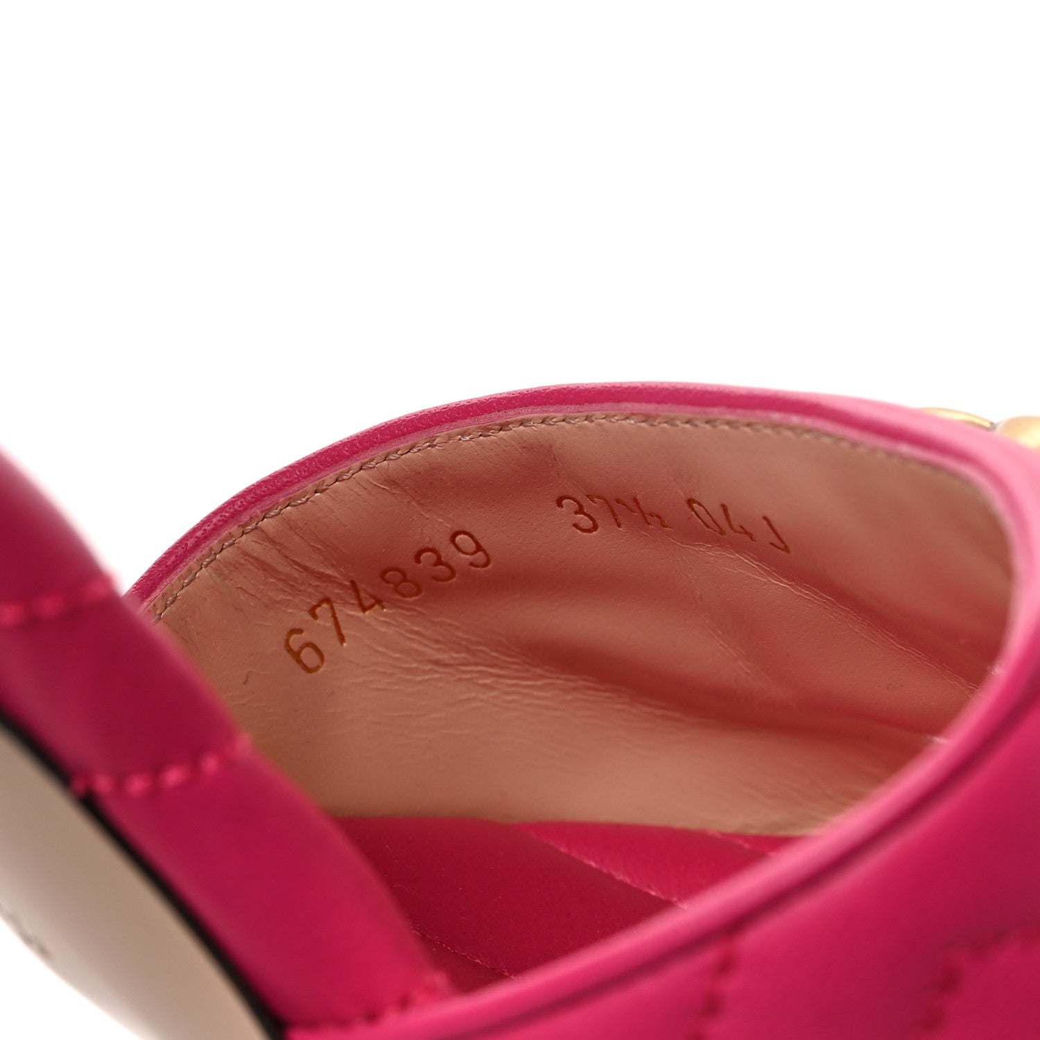 Gucci Nappa Matelasse GG Marmont 75mm Slide Sandals 37.5 Box Pink 8 of 8