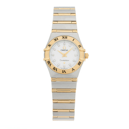 Omega Stainless Steel 18K Yellow Gold Diamond Mother of Pearl 22mm Constellation Quartz Watch 1262.75 1 of 4