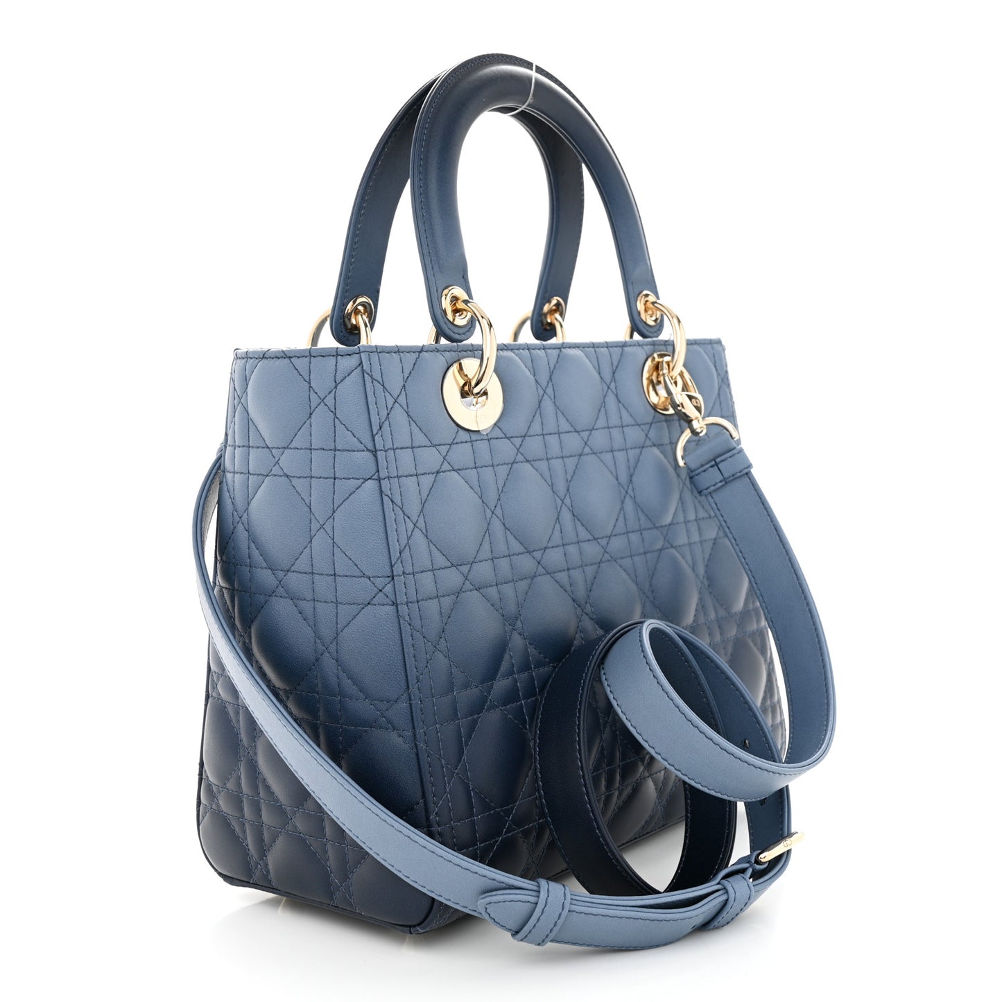Lambskin Cannage Gradient Medium Lady Dior Blue