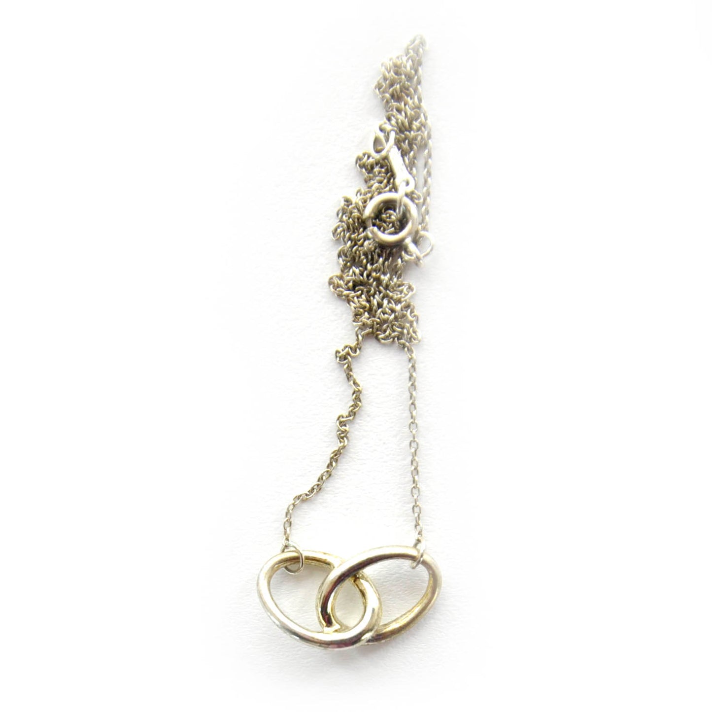 Silver Elsa Peretti Interlocking Ovals Pendant Necklace
