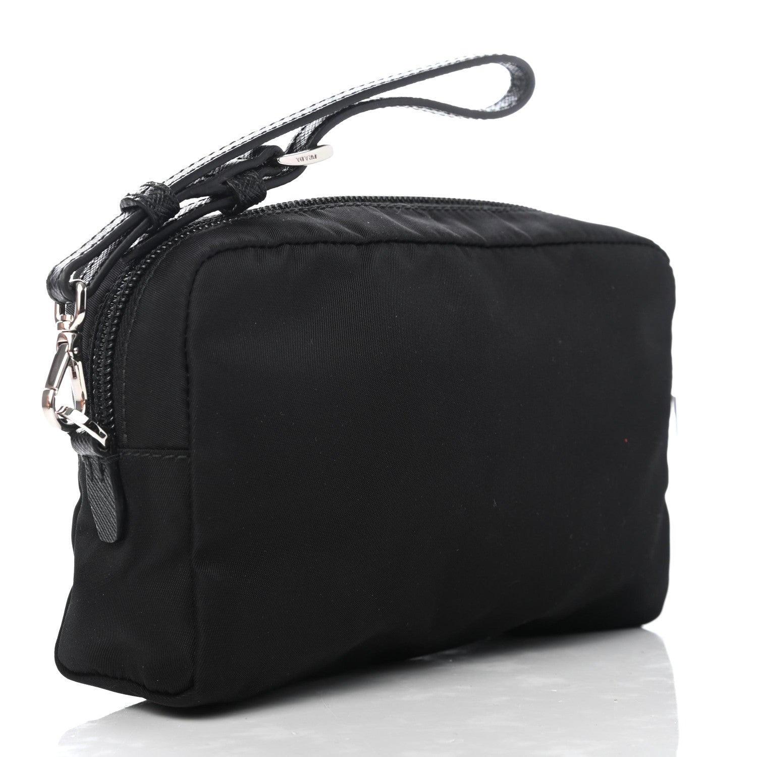 Prada Tessuto Nylon Saffiano Wristlet Black 2 of 4