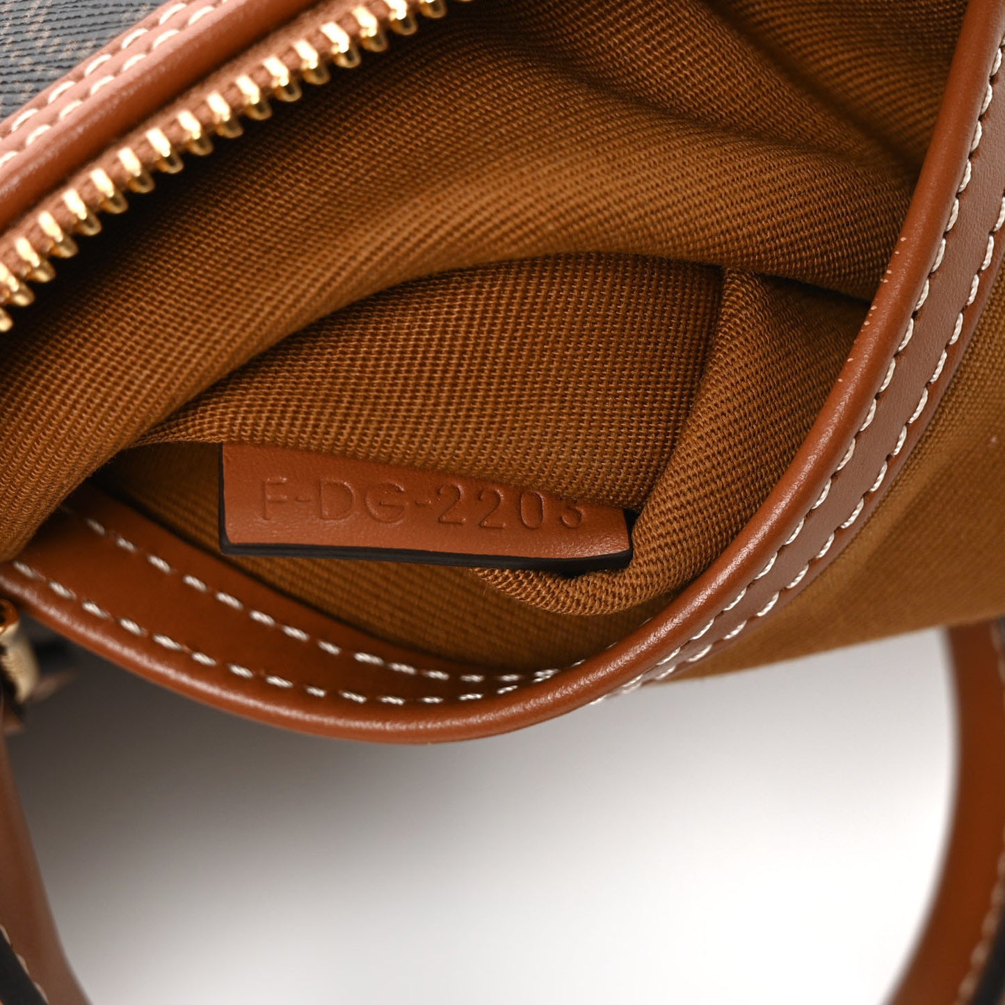 Triomphe Canvas Calfskin Small Boston Bag Tan