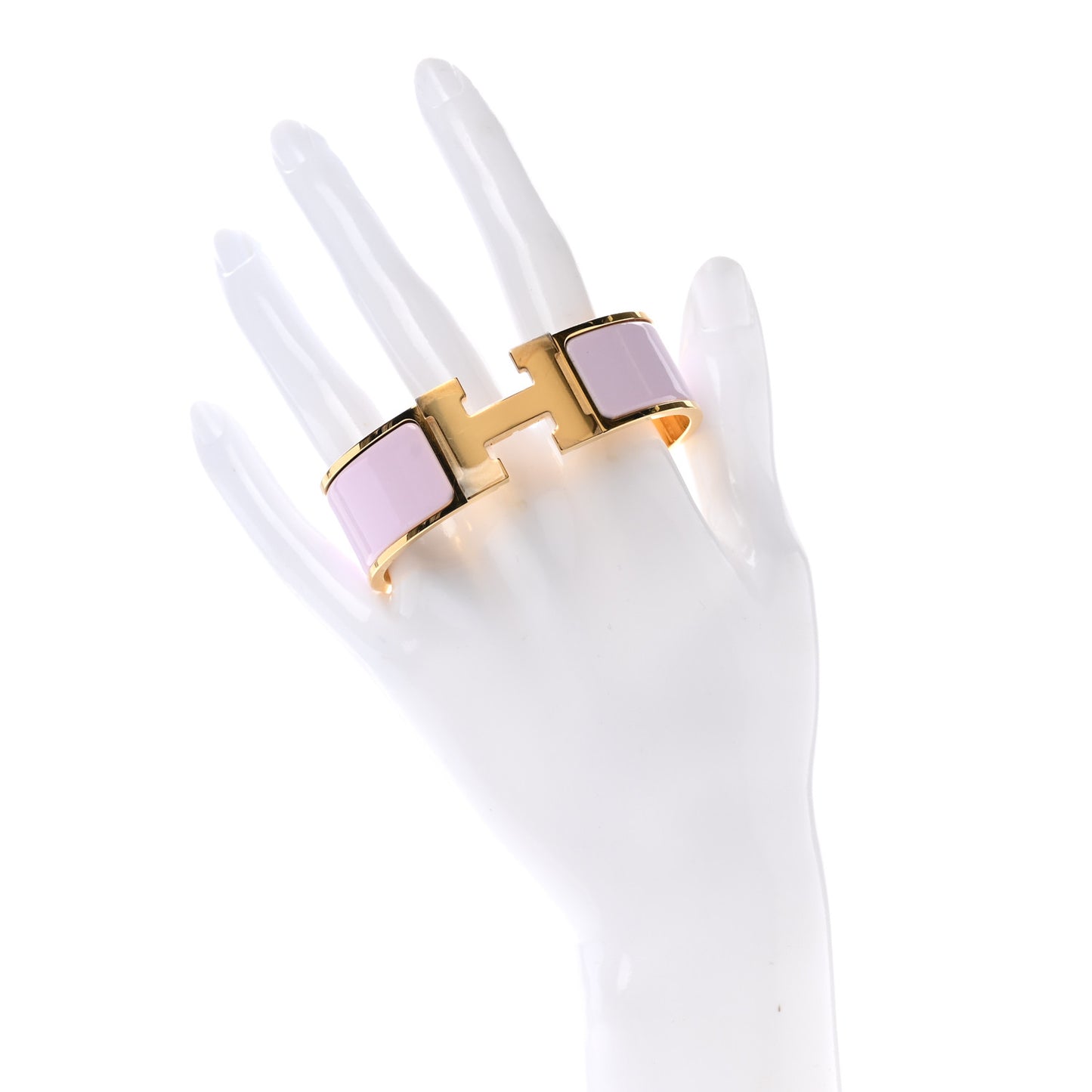 Enamel Wide Clic Clac H Bracelet GM Rose Dragee