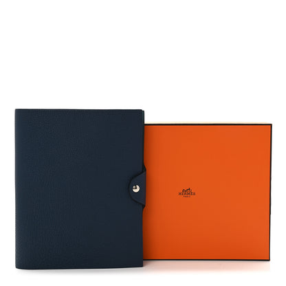 Hermes Togo Ulysse MM Notebook Cover Bleu De Prusse 6 of 6