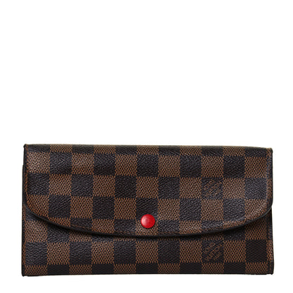 Louis Vuitton Damier Ebene Emilie Wallet Red 2 of 16