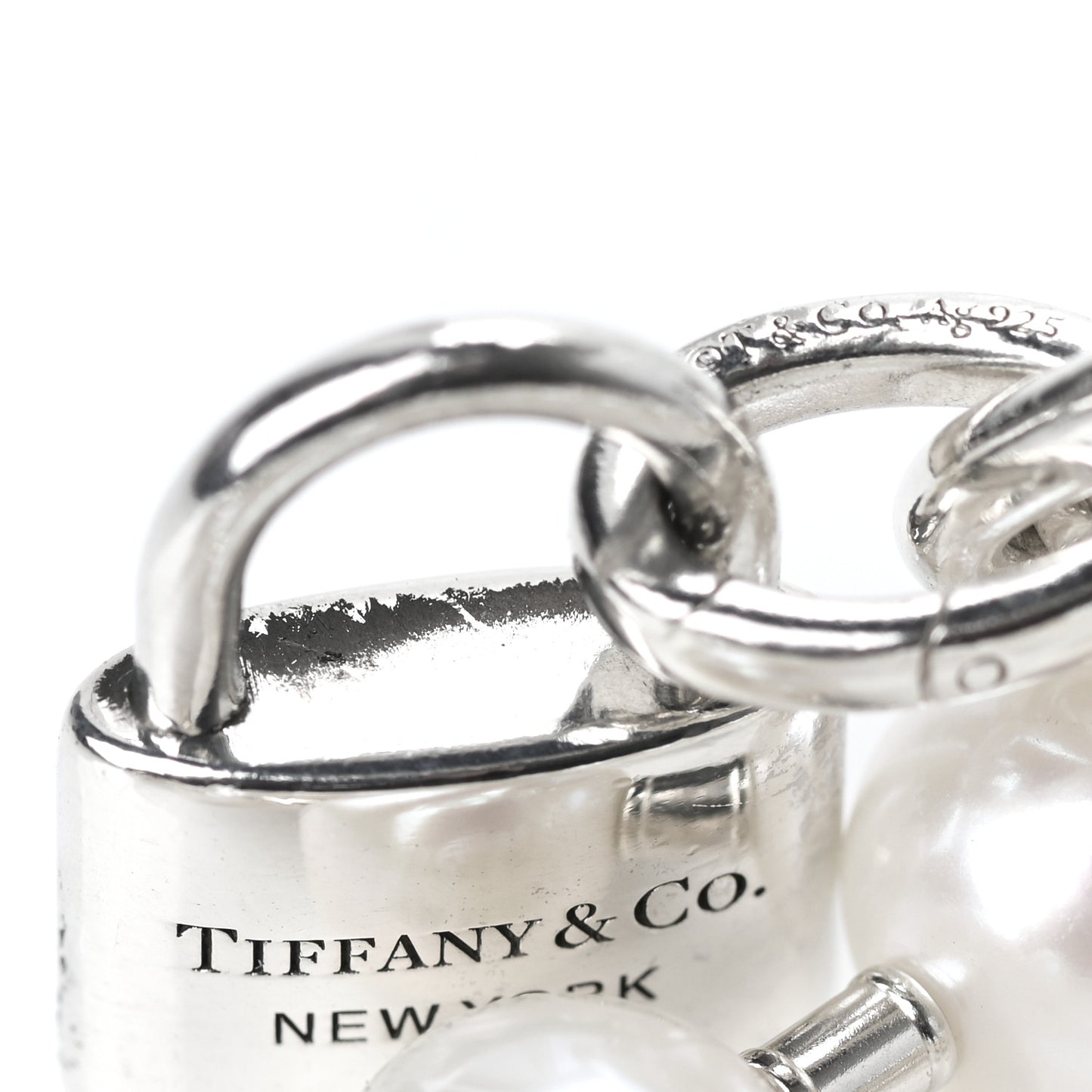 Sterling Silver Pearl HardWear Lock Necklace