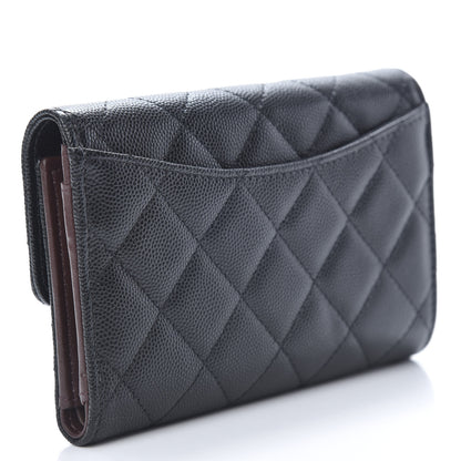 Chanel Caviar Quilted Medium Flap Wallet Black 3 of 9