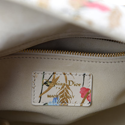 Christian Dior Calfskin Hibiscus Printed Embroidered My ABCDior Lady Dior Beige Multicolor 8 of 10