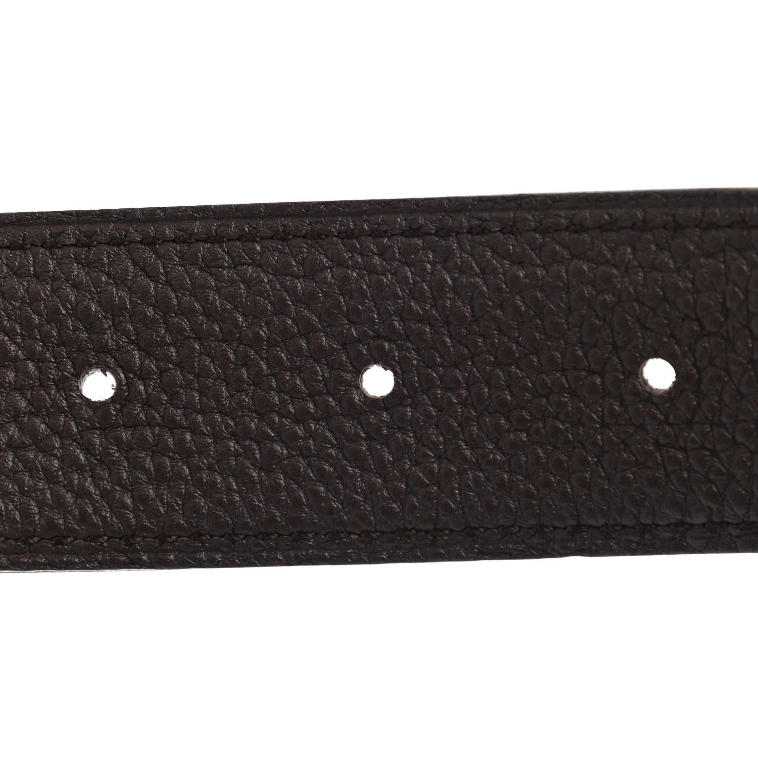 Hermes Box Togo 32mm Constance H Belt 85 Black Chocolate 4 of 5