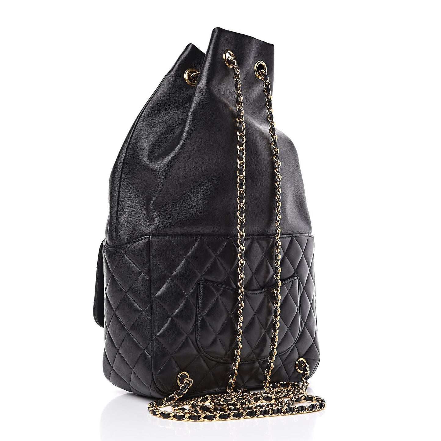 Lambskin Quilted Large In Seoul Backpack Navy