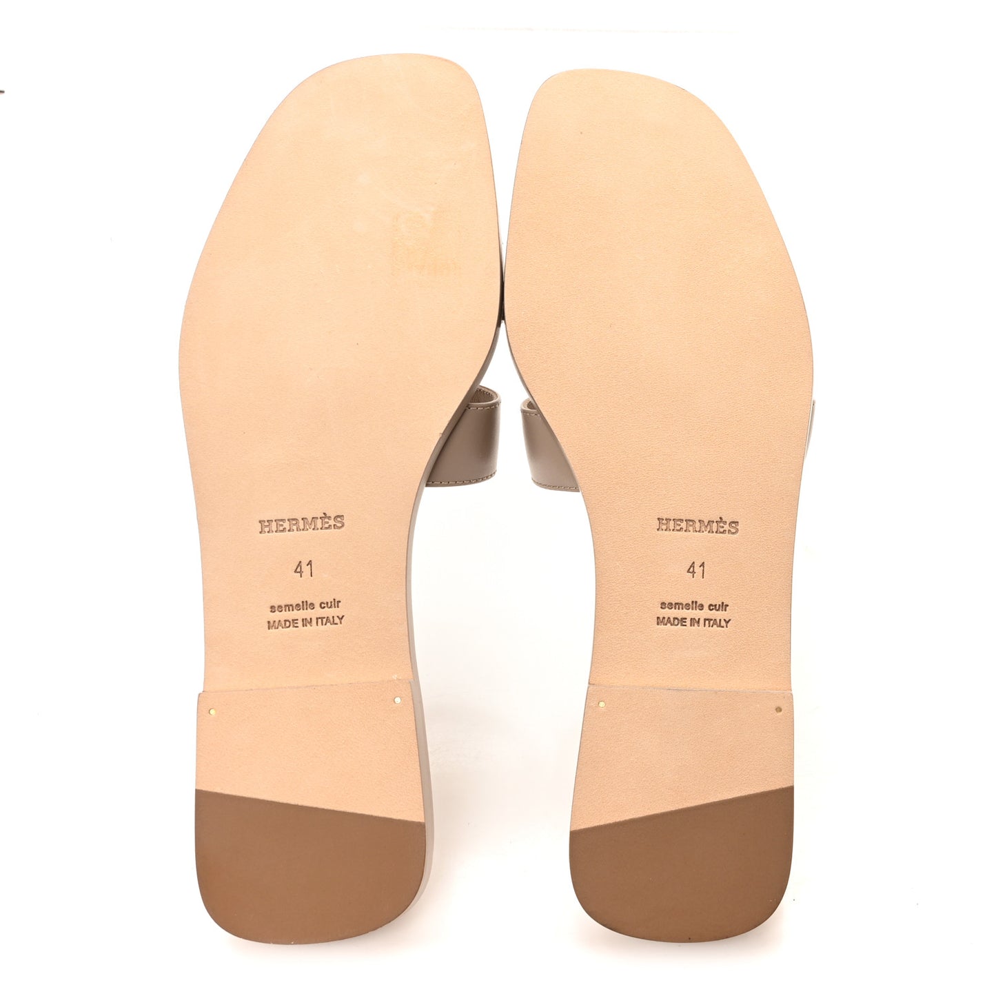 Box Calfskin Oran Sandals 41 Beige Mastic