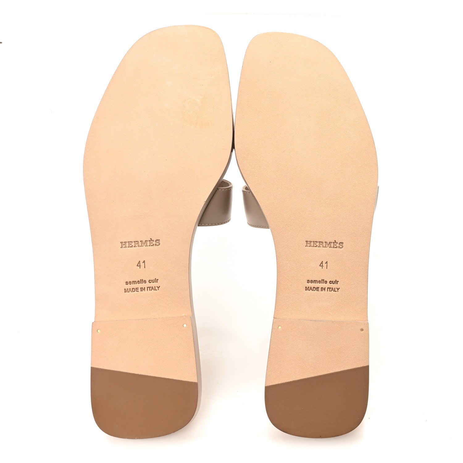 Hermes Box Calfskin Oran Sandals 41 Beige Mastic 5 of 9