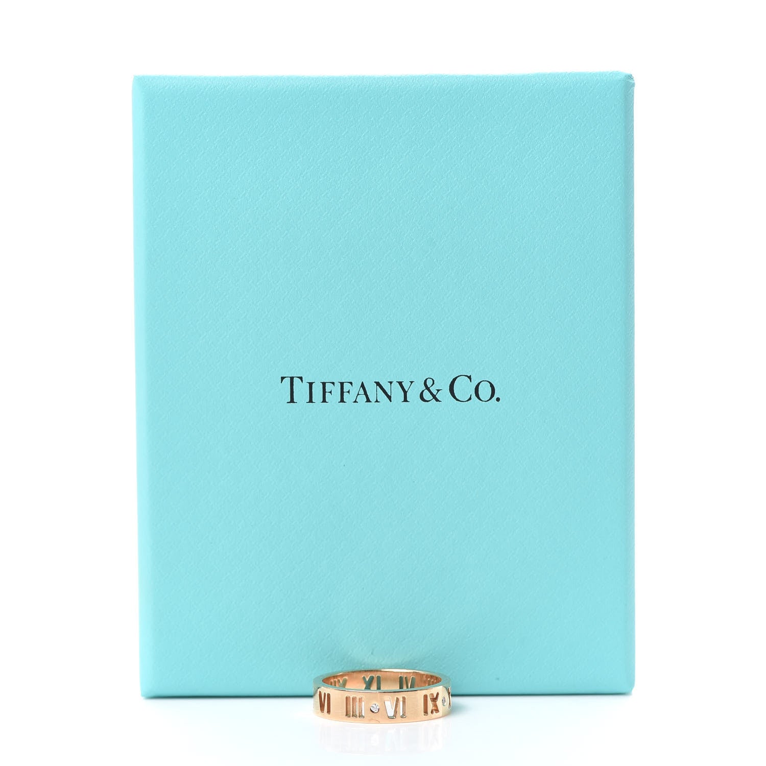 Tiffany 18K Rose Gold Diamond Wide Atlas Pierced Ring 57 8 5 of 5