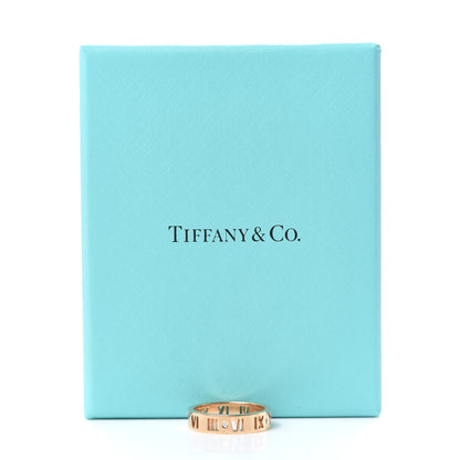Tiffany 18K Rose Gold Diamond Wide Atlas Pierced Ring 57 8 5 of 5