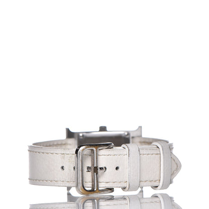 Hermes Stainless Steel Courchevel 21mm Heure H Hour Watch Blanc 4 of 8