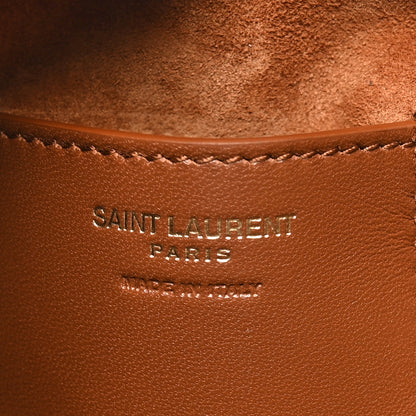 Saint Laurent Smooth Calfskin Le 5 A 7 Vertical Hobo Brown Gold 6 of 11