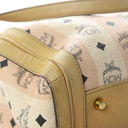 MCM Striped Visetos Shopping Tote Beige 12 of 19