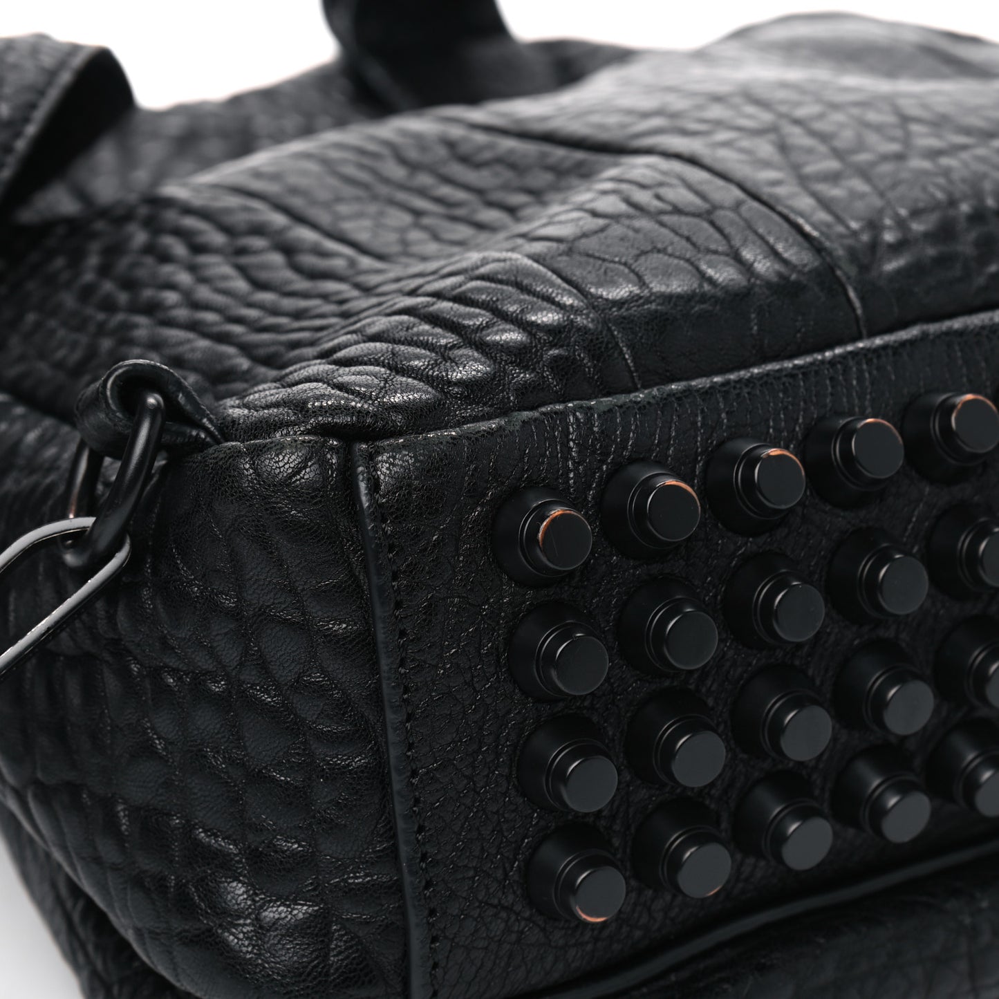 Pebbled Lambskin Dumbo Backpack Black Matte Black Hardware