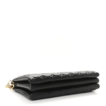 Louis Vuitton Lambskin Embossed Monogram Coussin MM Black 4 of 8