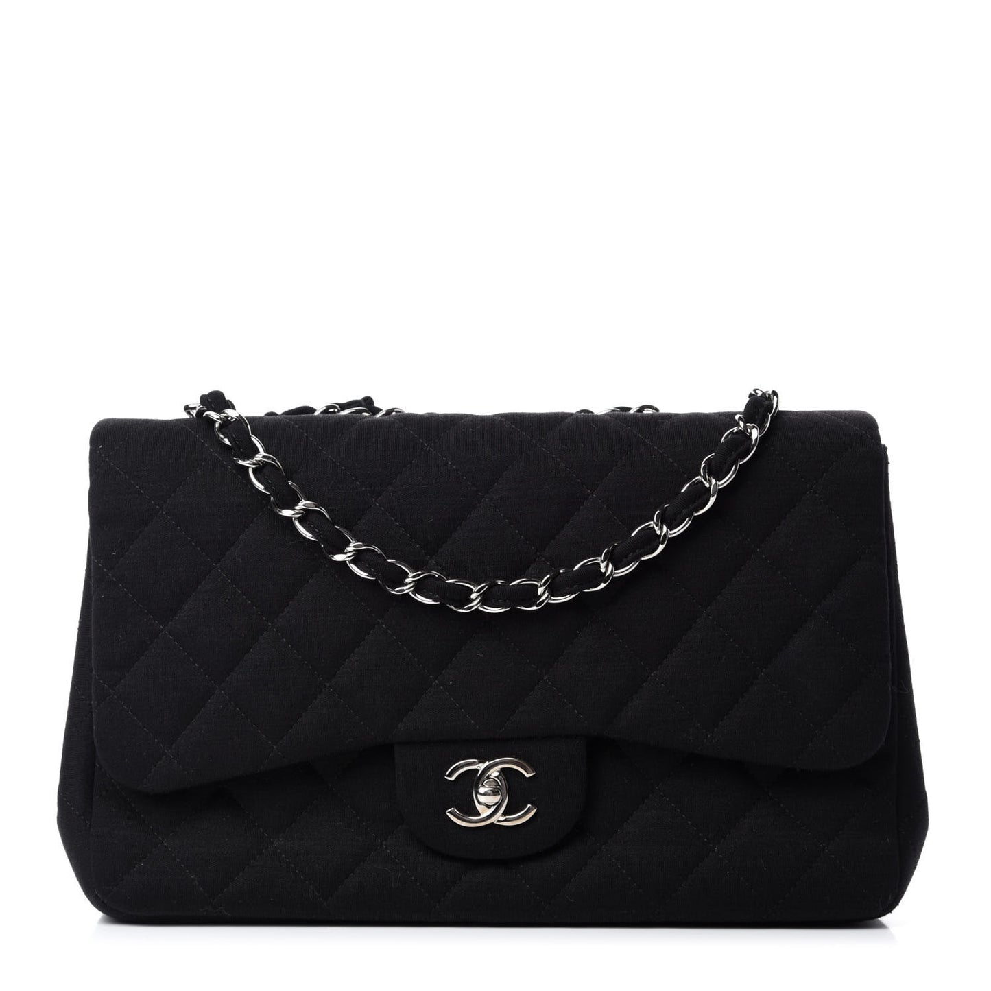 Jersey Quilted Jumbo Single Flap Black
