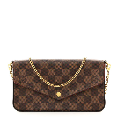 Louis Vuitton Damier Ebene Pochette Felicie Chain Wallet 1 of 13