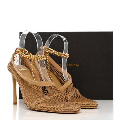 Bottega Veneta Mesh Nappa Chunky Chain Sandals 39.5 Beige Pony 8 of 8