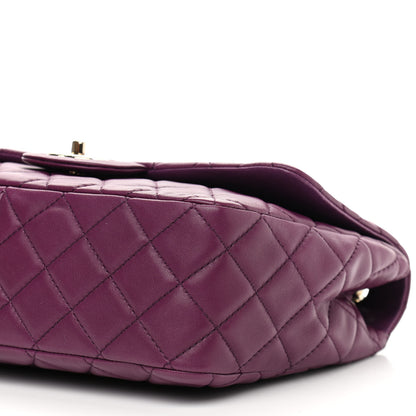 Chanel Lambskin Quilted Jumbo Single Flap Purple 11 of 12