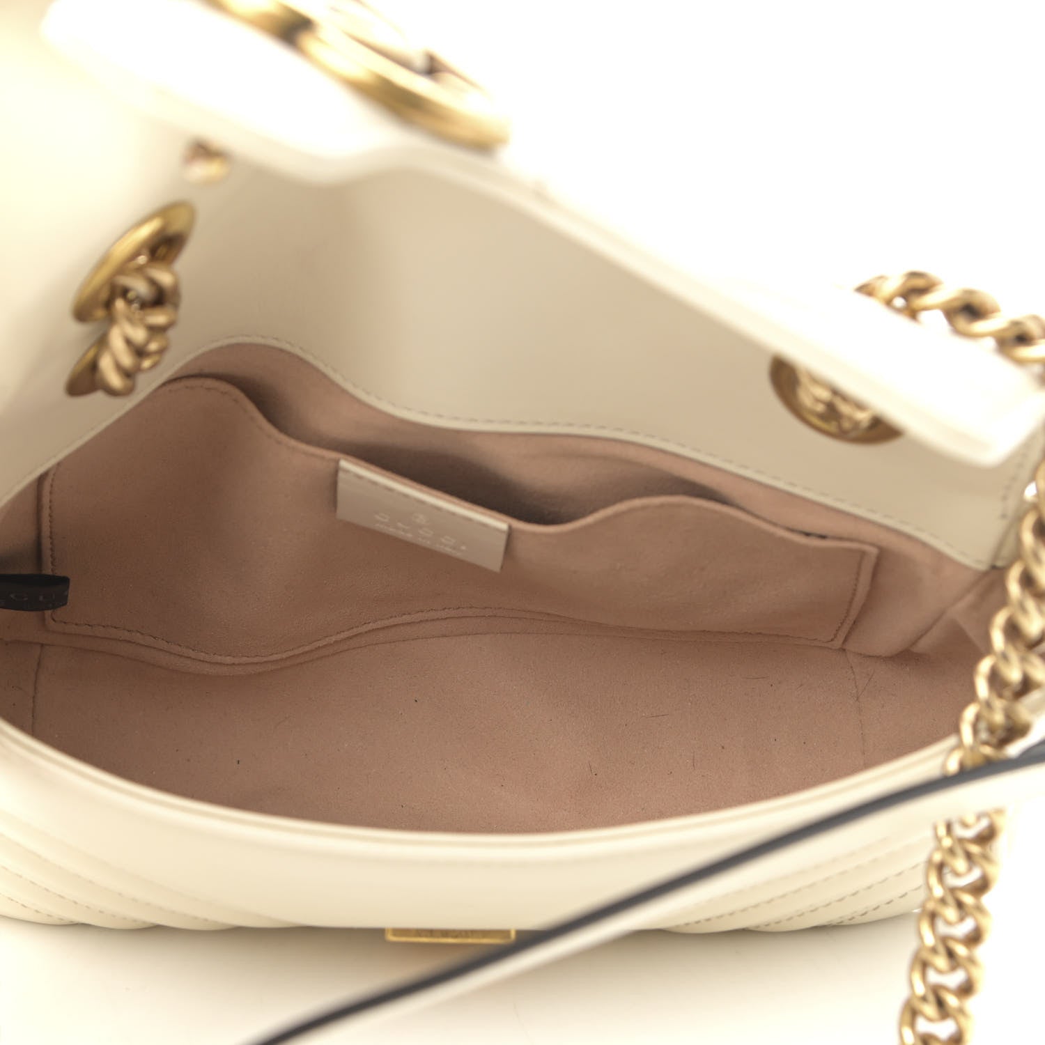 Gucci Calfskin Matelasse Mini GG Marmont Shoulder Bag White 4 of 11