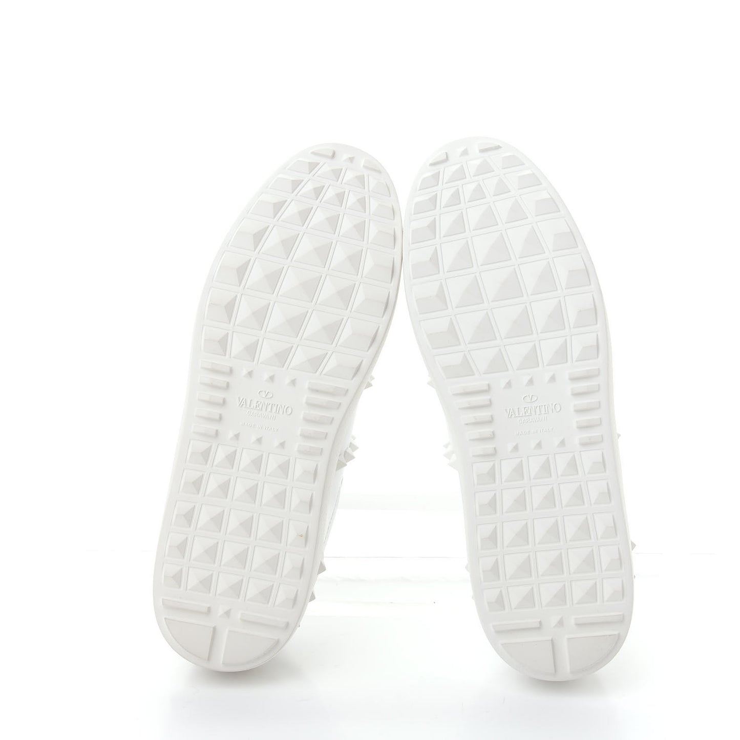 Calfskin Rockstud Untitled Open Sneakers 39 White