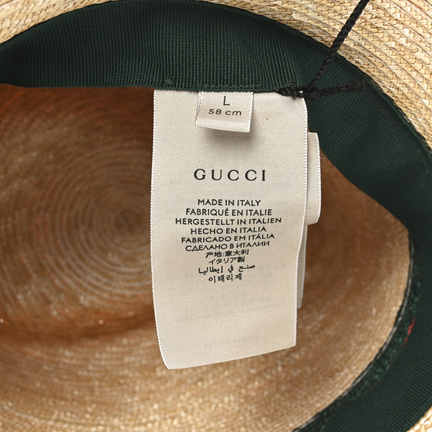 Gucci Abaca Straw Web Fedora Hat L 9 of 9