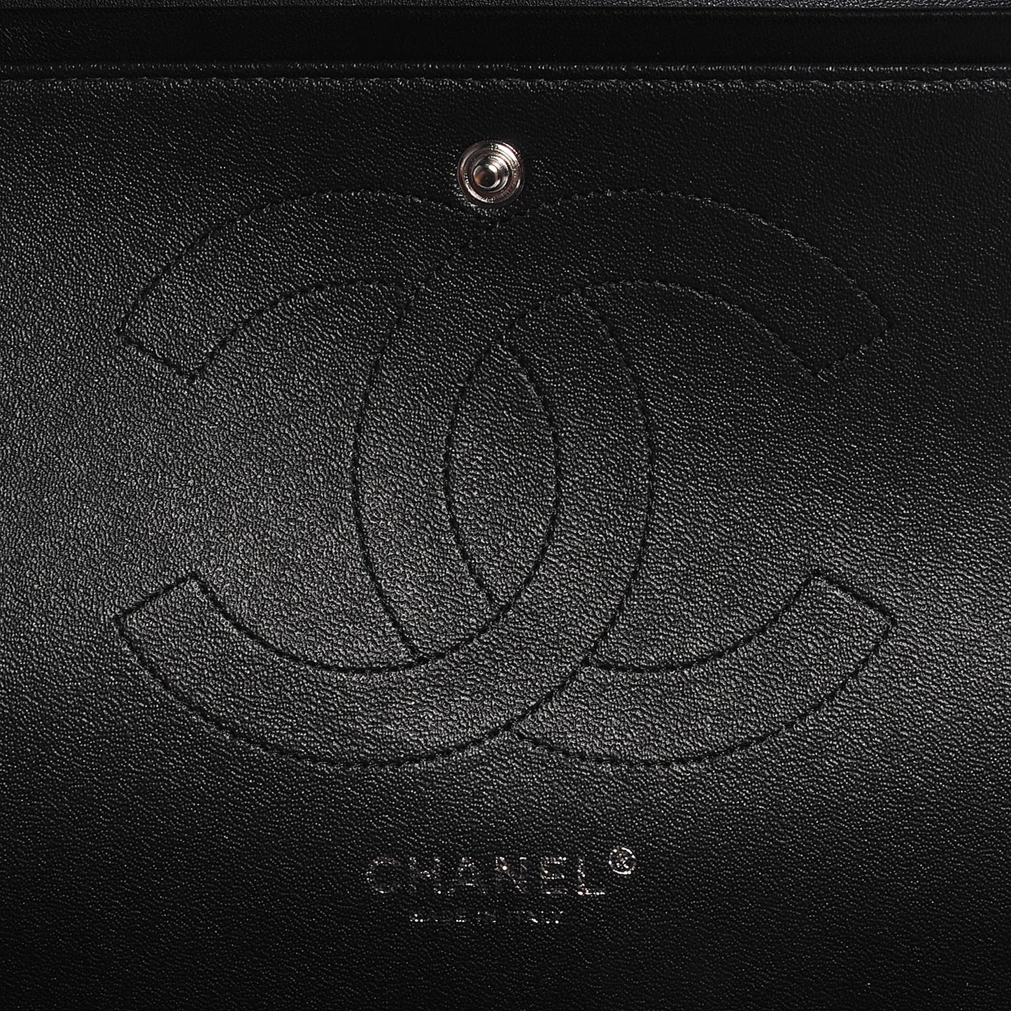 Lambskin Chevron Quilted Jumbo Double Flap So Black