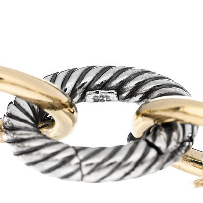 David Yurman Sterling Silver 18K Yellow Gold 18mm Extra Large Oval Link Bracelet 3 of 5