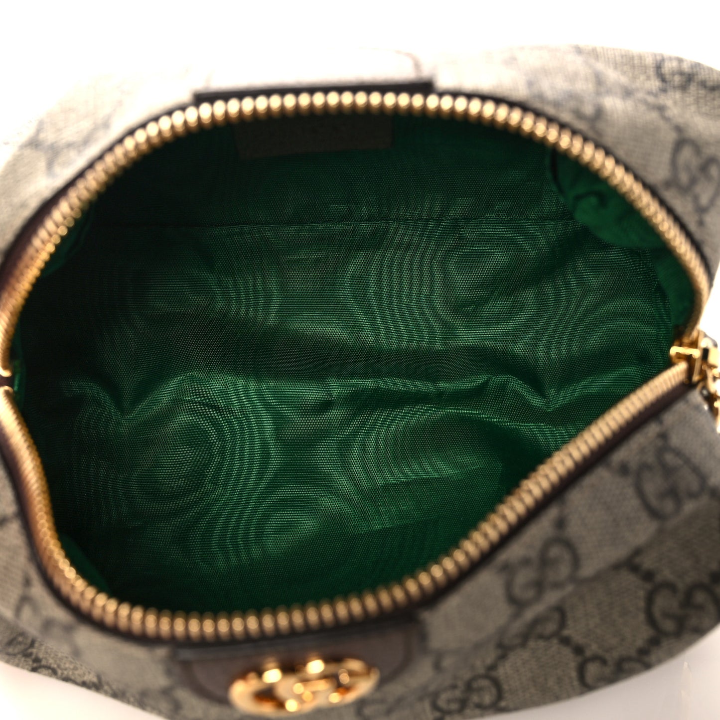 Soft GG Supreme Monogram Calfskin Medium Ophidia Cosmetic Case Beige Ebony New Acero
