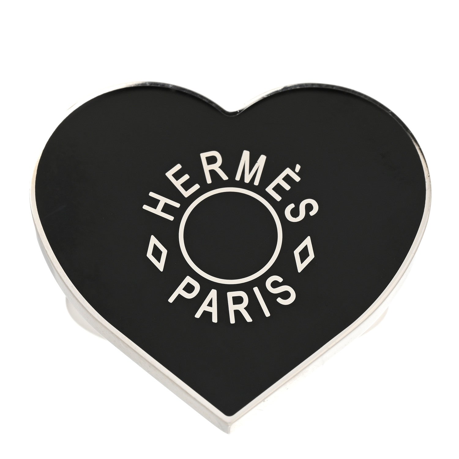 Hermes Palladium Coeur Scarf Ring Black 1 of 5
