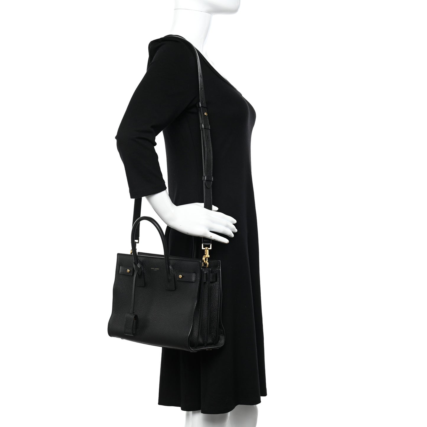 Grained Calfskin Baby Sac De Jour Souple Black